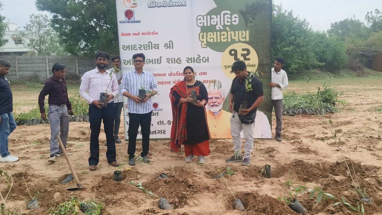 Collective tree plantation programme in Palodia