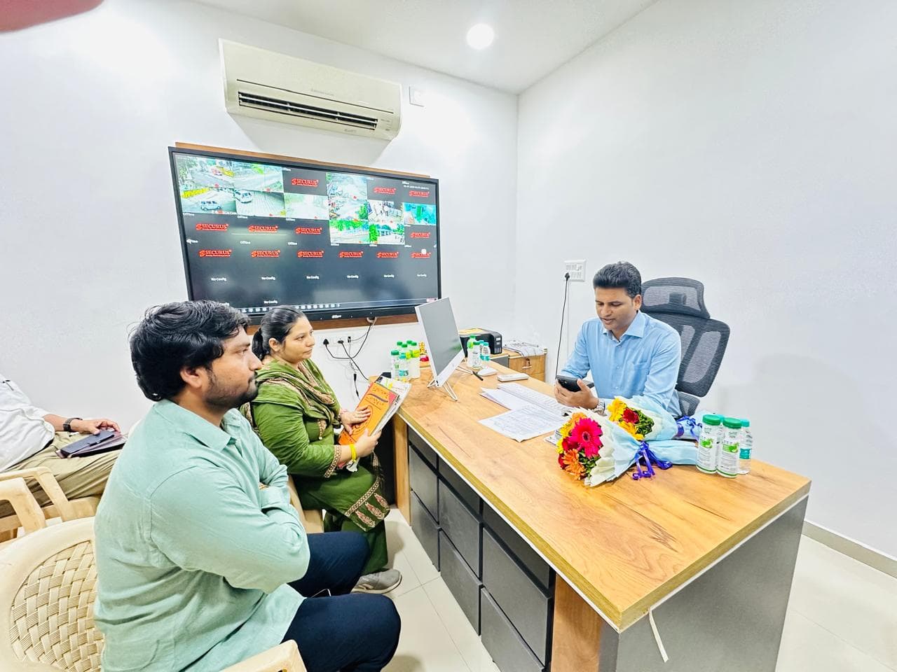 Official meeting at the Palodia Gram Panchayat office